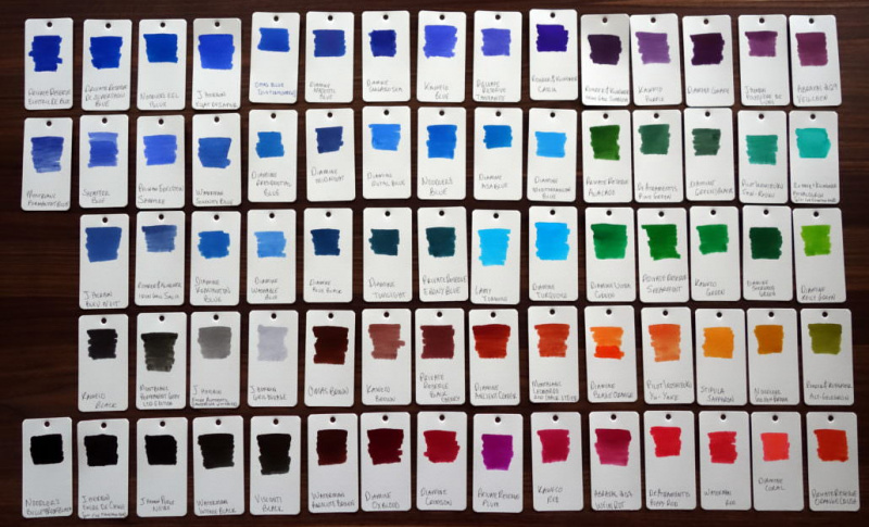 Inkoust do plnicího pera se dodává v mnoha barvách