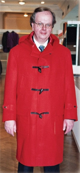 Duffle-coat sur mesure en rouge par Richard Anderson