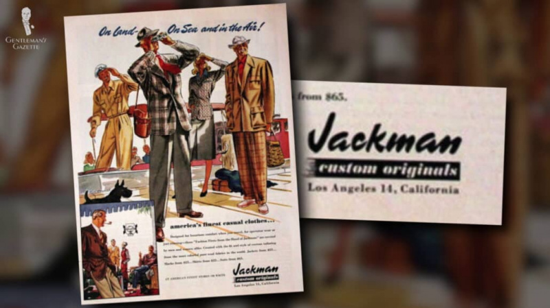 Une publicité Jackman Custom Originals de 1947, qui utilise clairement le mot personnalisé dans leur image de marque.