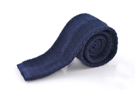 Cravate tricot en soie marine unie - Fort Belvedere