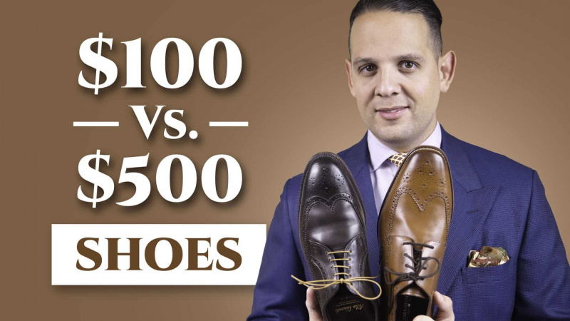Sapatos sociais de 100 USD vs. 500 USD