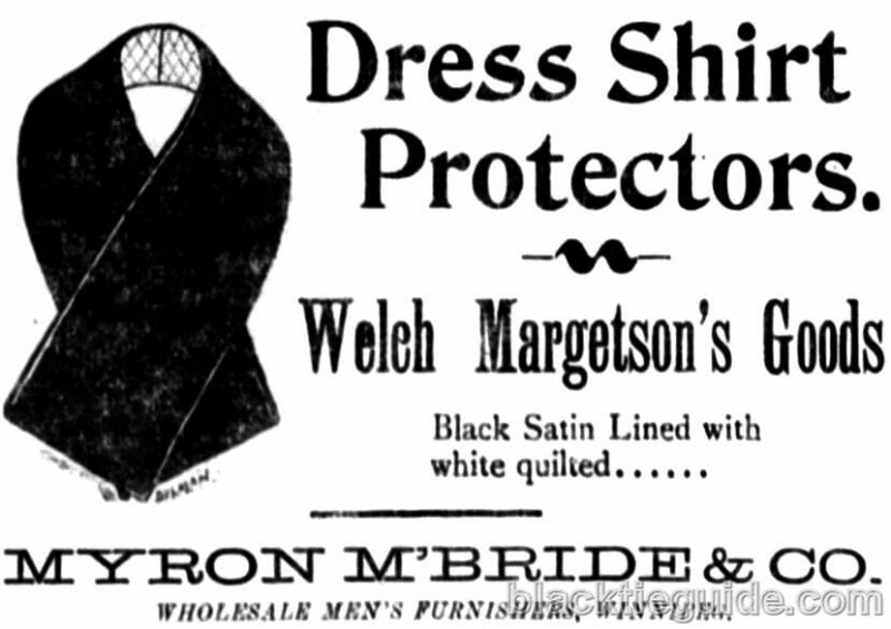 Annonce de 1898 pour les protecteurs de chemises habillées