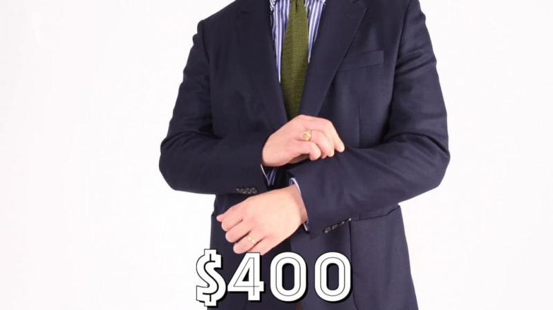 Cette veste se vend à 400 $. (Photo : Cravate tricotée en soie vert chartreuse de Fort Belvedere)