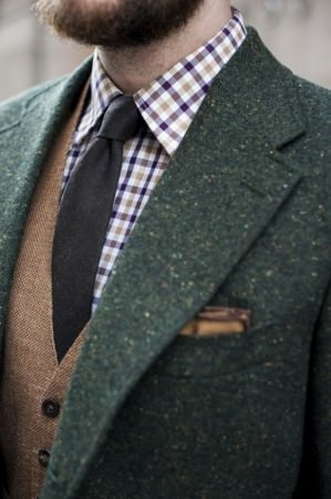 Tweed verde com colete marrom por TSBMen