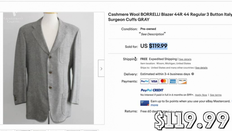 Une veste Borrelli dans une veste gris clair de style 3 rouleaux 2 avec des poches plaquées et des fentes latérales.