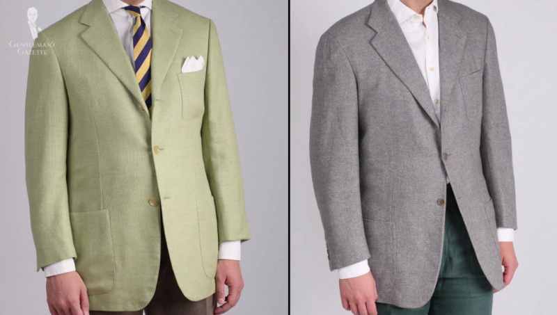 Ces deux vestes étaient une aubaine pour 150 $ - cependant, Raphael a dû rendre le blazer Borelli (R) au vendeur à cause d