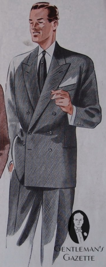 Dvouřadý oblek na počátku roku 1950