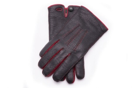 Musta ja punainen Peccary Gloves Cashmere vuorattu vedenpitävä