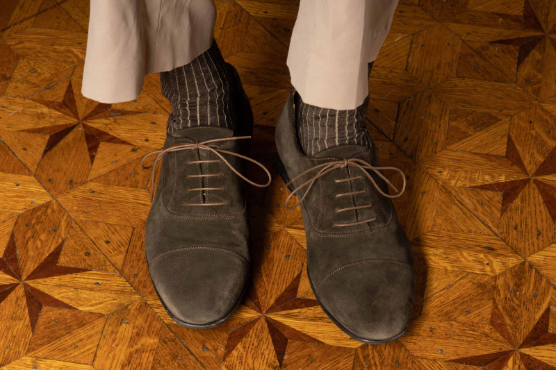 Sapatos sem costura Yohei Fukuda em bordeaux