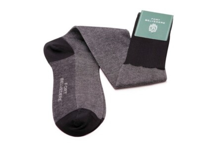 Černobílé dvoubarevné jednobarevné formální večerní ponožky pro Black Tie & White Tie - Fort Belvedere