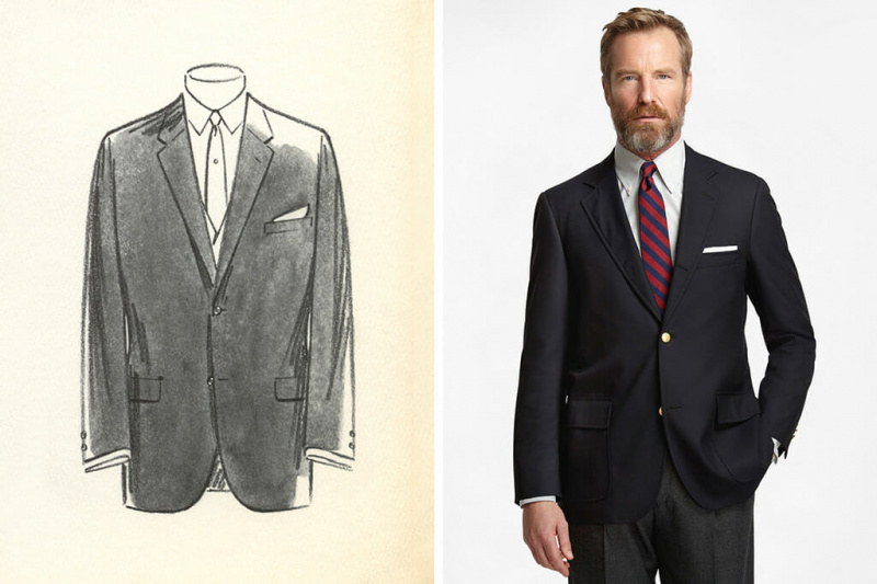 Sack Suit de Brooks Brothers sans pinces verticales sur le devant