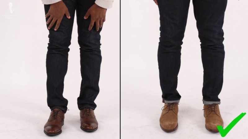 Une paire de jeans avec la bonne coupe complétera vos chaussures habillées.