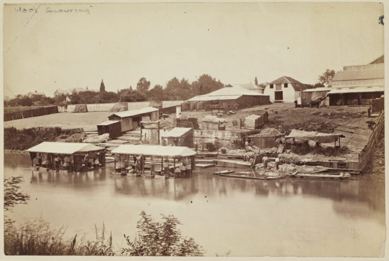 Lana abrasiva nel fiume a Yarra NSW Australia 1872