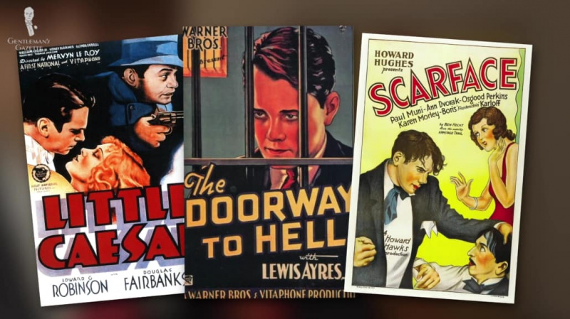 Plakáty gangsterských filmů od 20. let 20. století