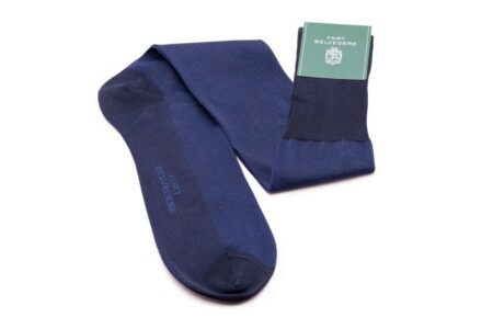 Námořnická modrá a královská modrá dvoubarevné pevné Oxford ponožky Fil d