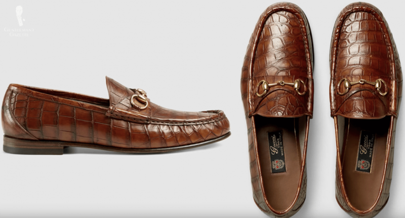 Gucci Horsebit Loafer en cuir de crocodile marron pour 2600 $
