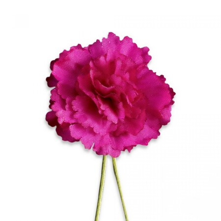 Flor de ojal de boutonniere de seda de clavel púrpura