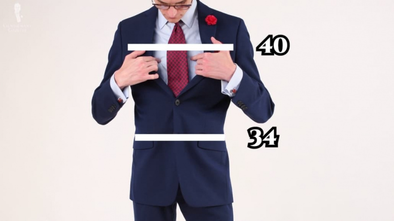Uma queda refere-se à diferença em polegadas entre a medida do peito de uma jaqueta e a medida da cintura das calças.