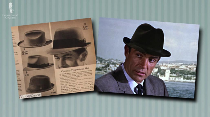 Os chapéus Fedora e Trilby continuaram sendo os designs mais famosos da década de 1960.