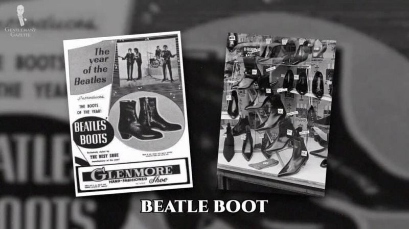 A combinação de botas Chelsea e saltos cubanos é chamada de botas Beatle.