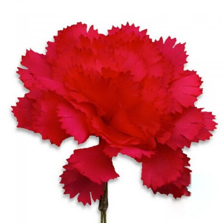 Flor de lapela de cravo vermelho em tamanho real