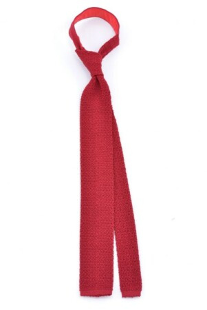 Cravate Tricot en Soie Rouge Solide