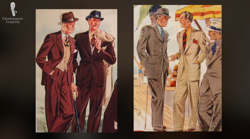 Messieurs dans les années 1930 enfiler des costumes