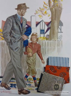 Laurence Fellows módní ilustrace 1944