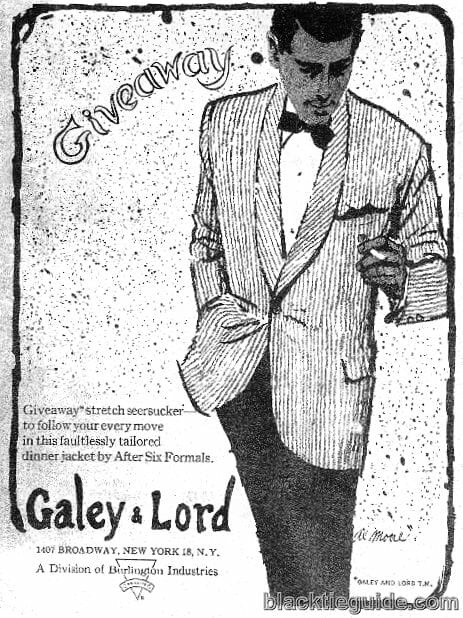 Реклама Сеерсуцкер смокинга из 1964. Галеи & Лорд