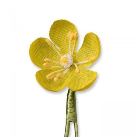 Geltona šilko vėdryno mini Boutonniere Buttonhole Flower Fort Belvedere