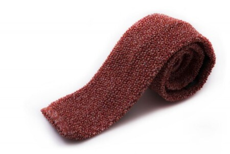 Наранџасто црвена плетена кравата Цри Де Ла Соие Силк Форт Белведере