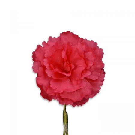 Raudona mini gvazdikų šilkinė boutonniere sagos gėlė