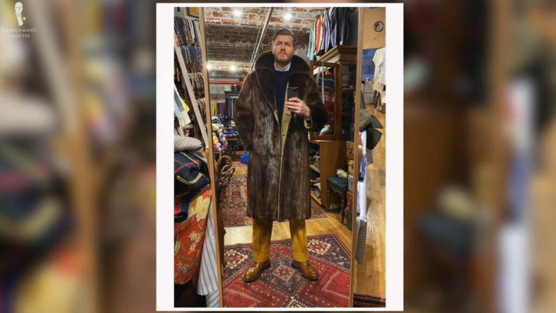 Шон у старинском капуту од дабра за хладно време