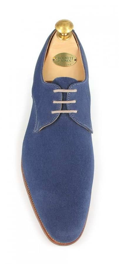 Sapato de camurça Derby azul claro