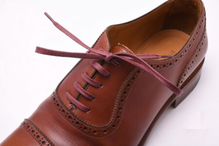 Bordeauxrode schoenveters plat gewaxt katoen - luxe geklede schoenveters