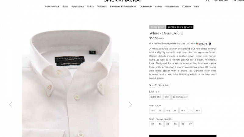 Une chemise blanche à col boutonné Spier & Mackay.