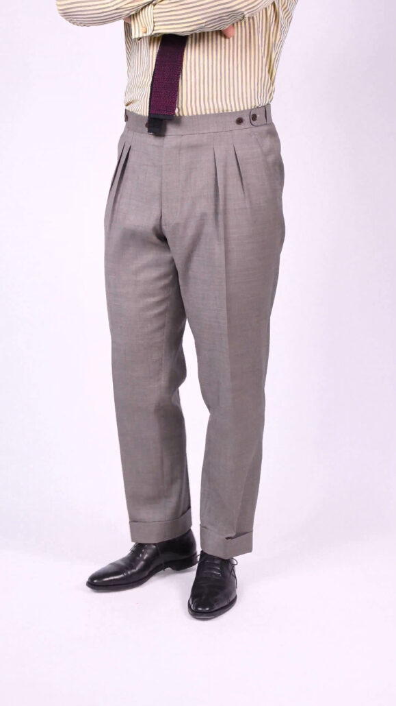 Pantalon formel à plis gris