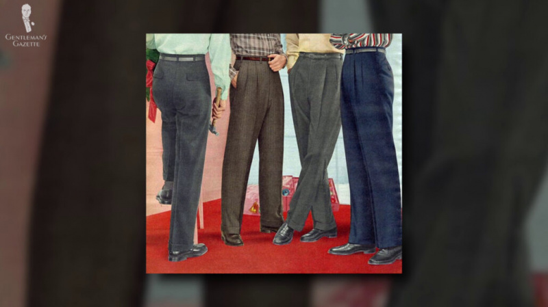 Les pantalons plissés ont dominé la mode masculine pendant 20 à 30 ans.