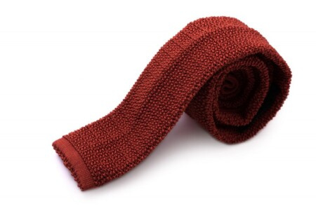 Плетена кравата од чврсте рђе наранџасте свиле - Форт Белведере