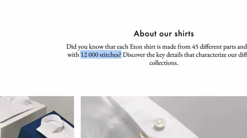 Eton tvrdí, že každá jejich košile má celkem 12 000 stehů – ne, my