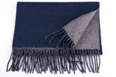 Двострани шал од алпаке у тамно плавој и сивој боји - Форт Белведере