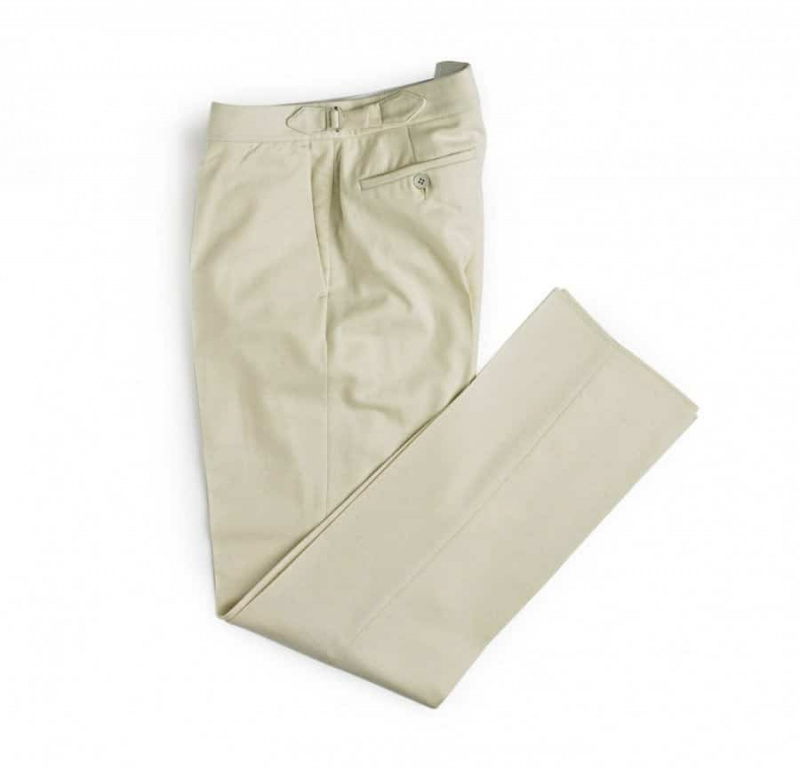 Pantalon en flanelle blanche de Merchant Fox