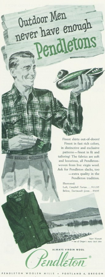Chemise à carreaux en laine Pendlton 1940