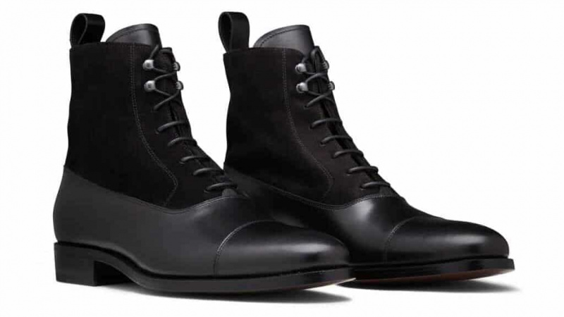 Balmoral Boot en noir avec empiècements en daim par Scarosso