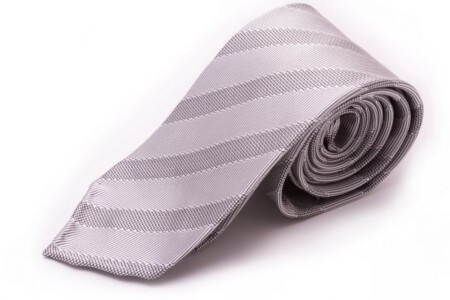 Венчана кравата у сребрним и црним свиленим пругама - Форт Белведере