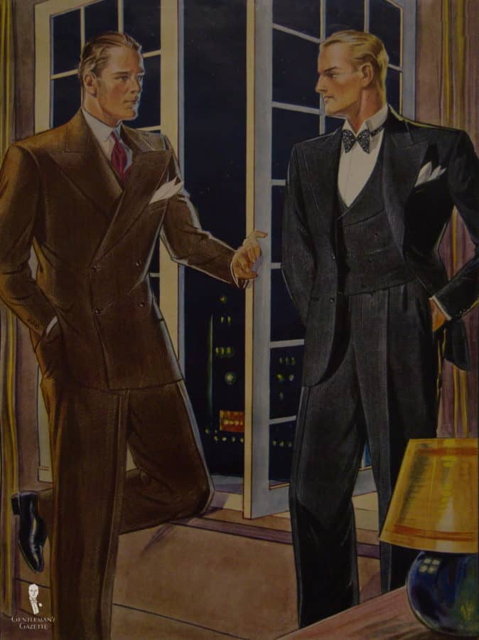 Messieurs bien habillés dans les années 1930