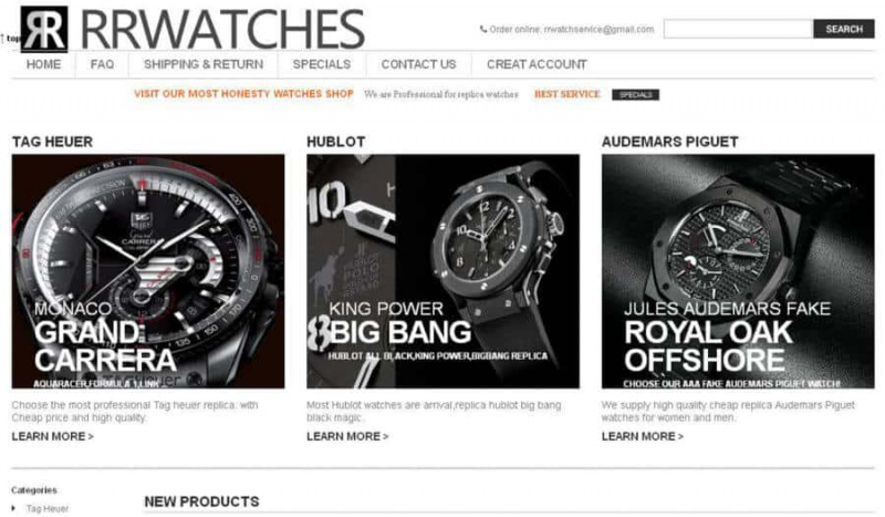Certains sites Web vendant de fausses montres afficheront des images de la montre réelle ou des répliques mieux que ce qu