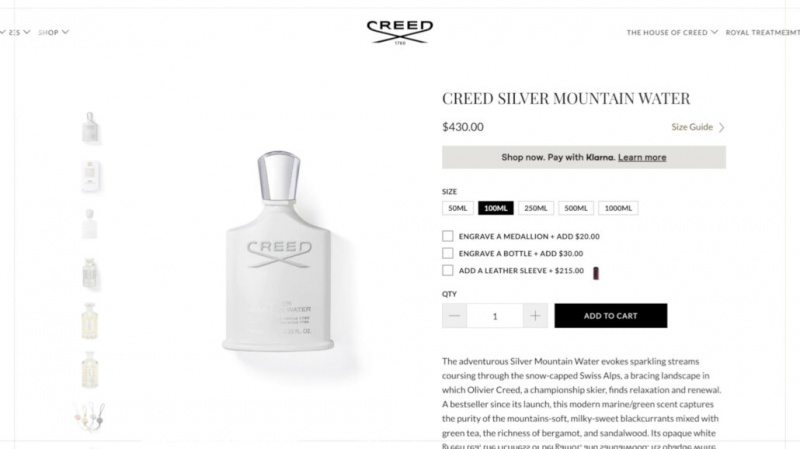Água Creed Silver Mountain