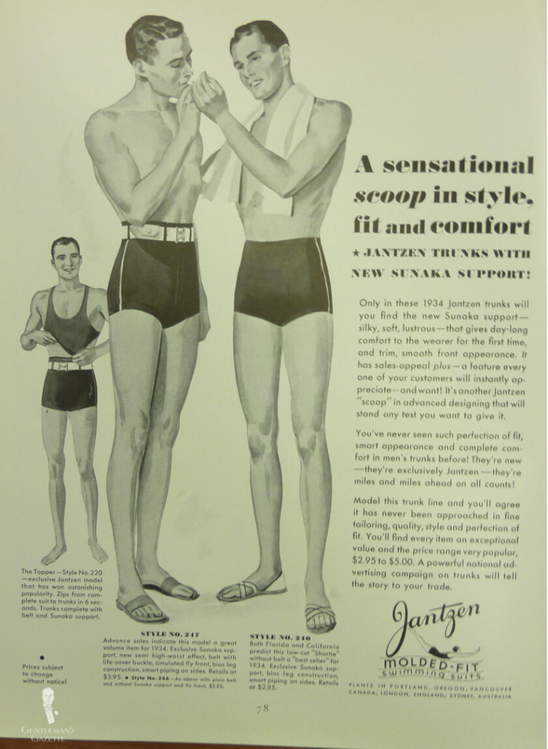 Une publicité des années 1930 pour les hommes