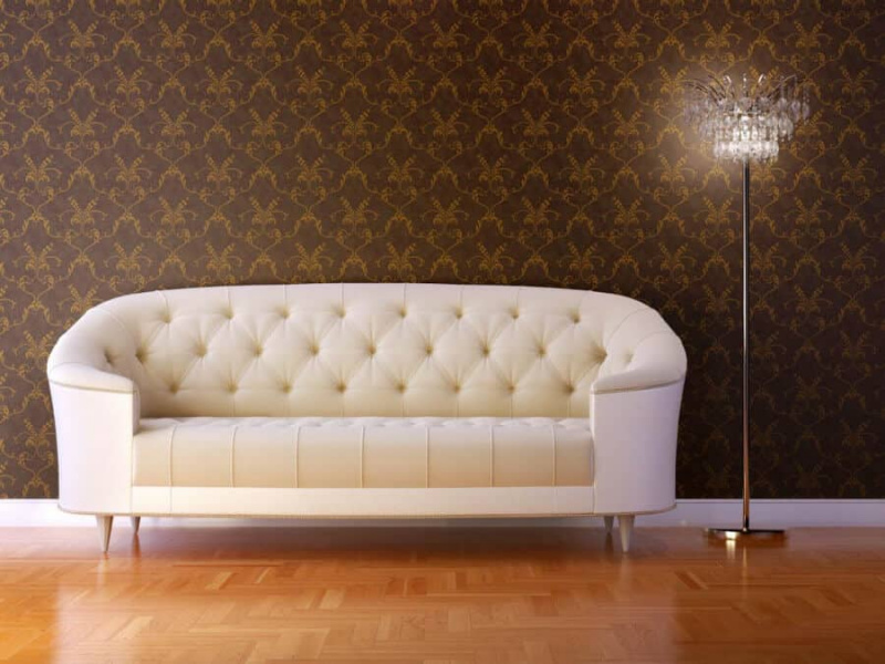 En soffa kan användas för att ge ett rum djup och struktur